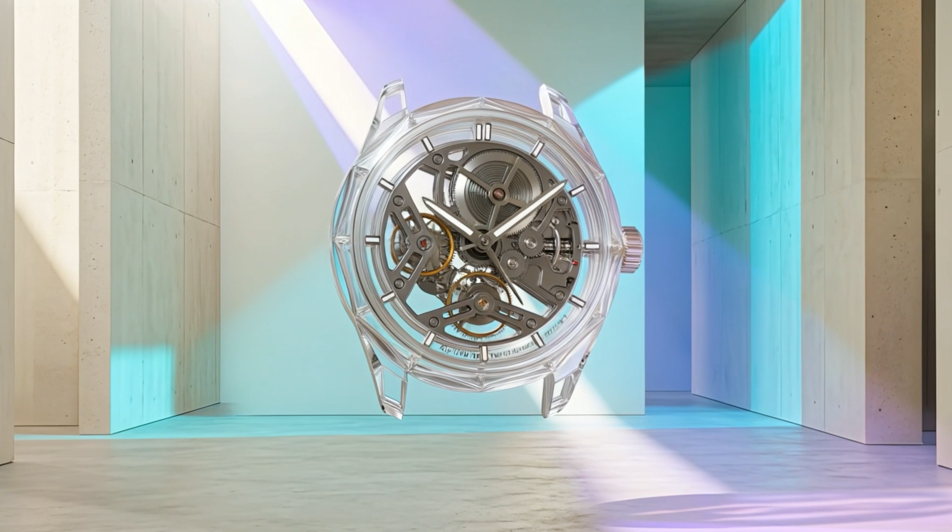 Macro detail of the Calibre AP-01 movement